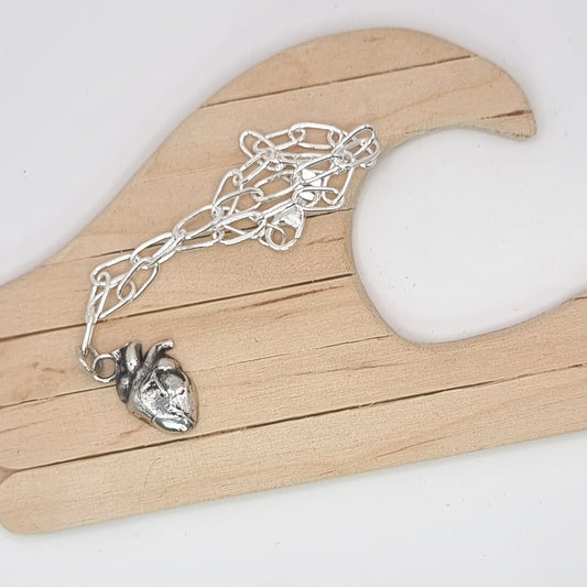 Fine Silver Anatomical Heart Bracelet