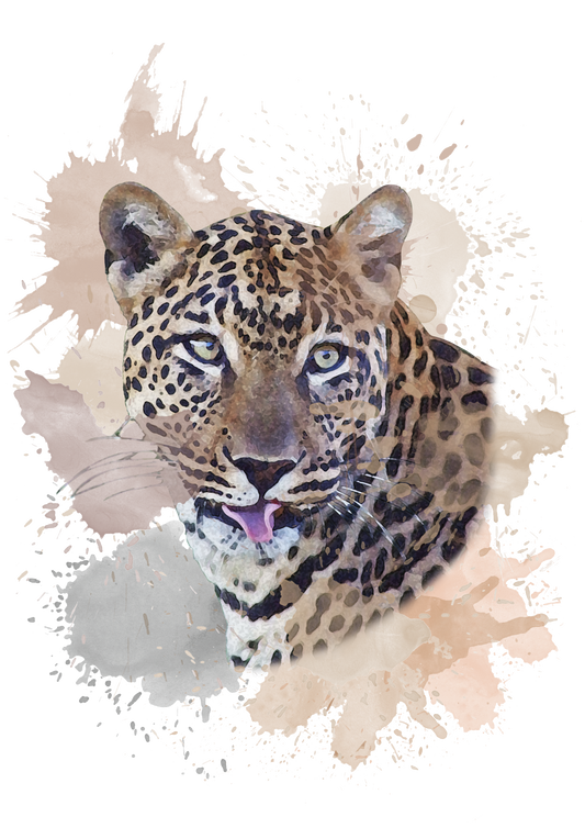African Leopard - Digital Watercolour Print