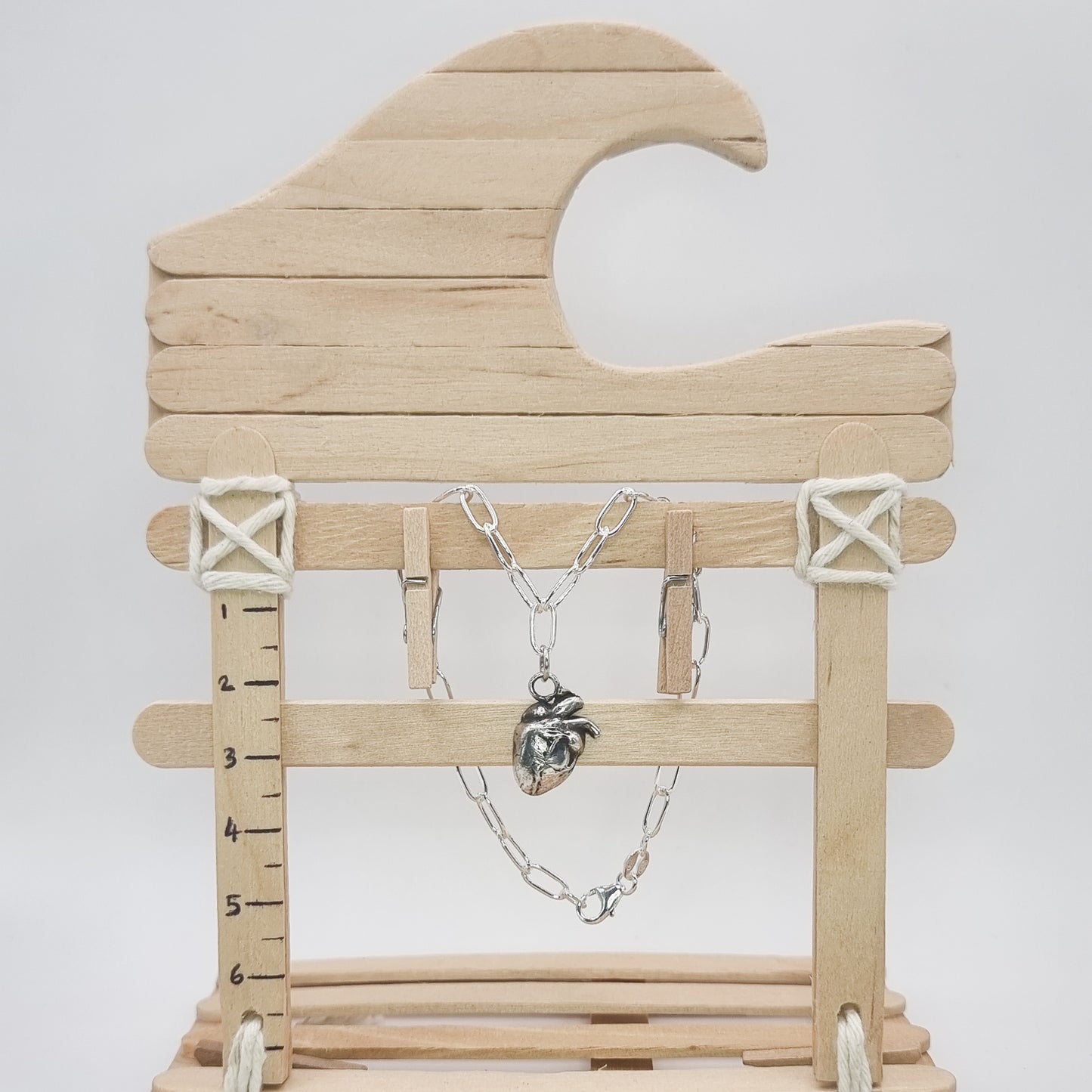 Fine Silver Anatomical Heart Bracelet