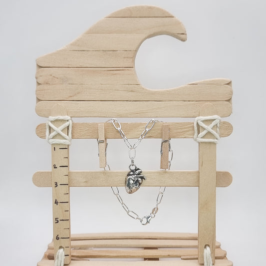 Fine Silver Anatomical Heart Bracelet