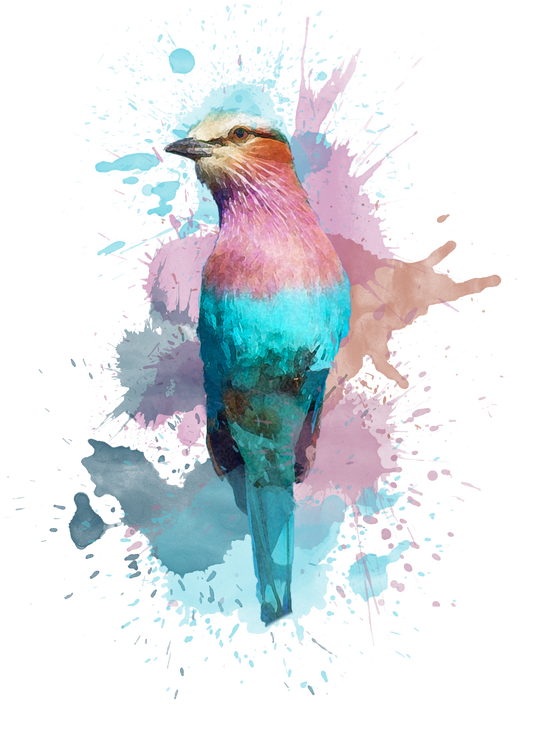 Lilac Breasted Roller - Digital Watercolour Print